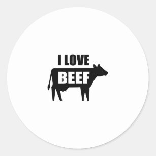 I Love Beef Classic Round Sticker