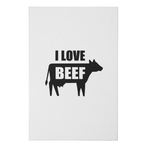 I Love Beef Faux Canvas Print