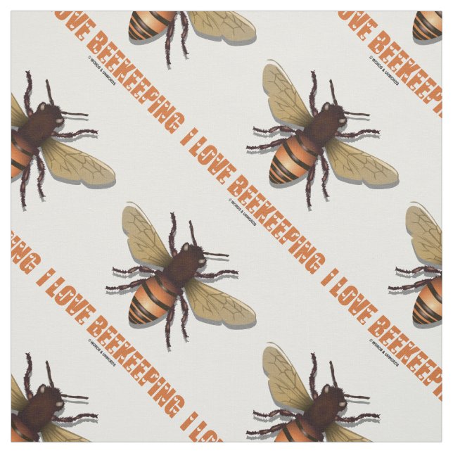 I Love Beekeeping Bee Attitude Apiarist Fabric (Swatch)