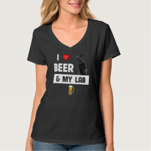 I Love Beer And My Black Lab Mom Dad Labrador Retr T-Shirt