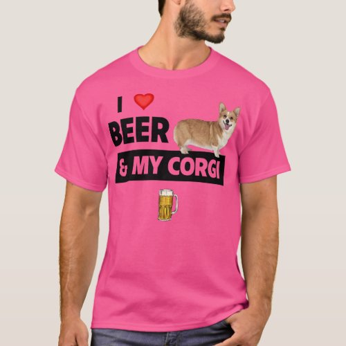 I Love Beer And My Corgi Mom Dad Pembroke Cardigan T_Shirt