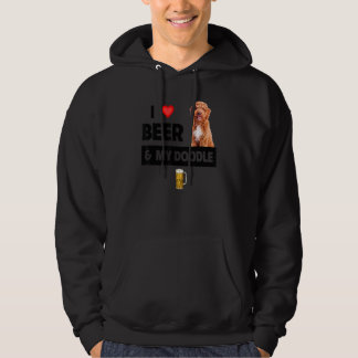 I Love Beer And My Golden Doodle Mom Dad Dog Owner Hoodie