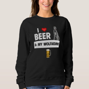 I Love Beer and My Irish Wolfhound Dog Mom Dad Dri Sweatshirt