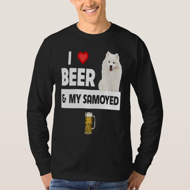 I Love Beer and My Samoyed Herding Paws Mom Dad Dr T-Shirt (Front)