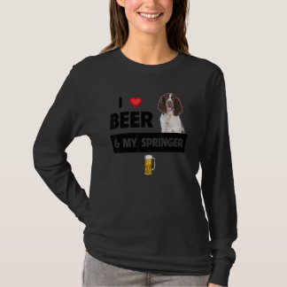 I Love Beer And My Springer Spaniel Mom Dad Dog Dr T-Shirt
