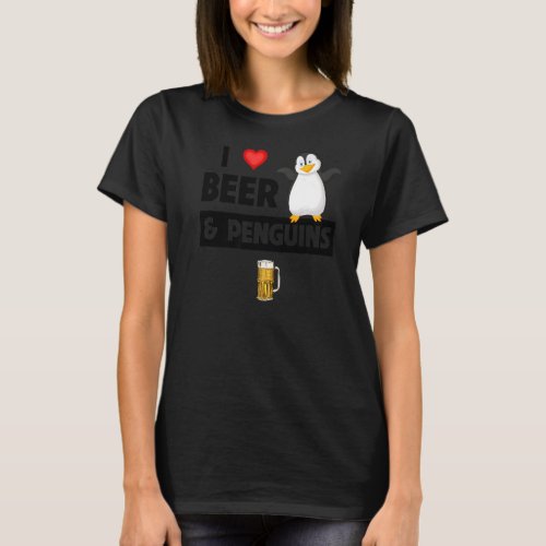 I Love Beer and Penguins Rescue Flightless Bird Fu T_Shirt