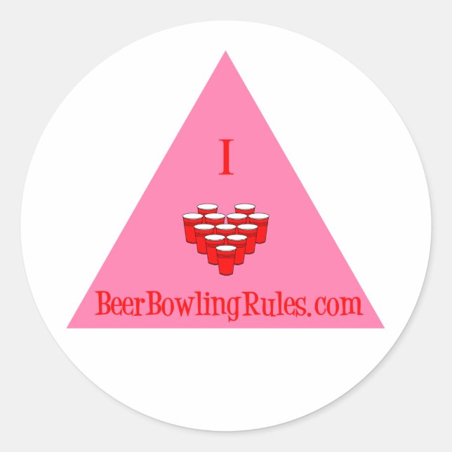 I Love Beer Bowling Rules.com Classic Round Sticker (Front)