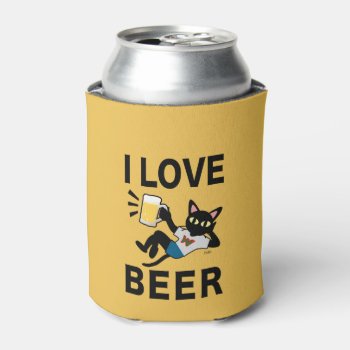 I Love Beer Can Cooler by BATKEI at Zazzle
