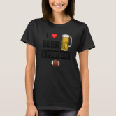 Football and Beer T-shirt Funny Football Shirt Men's 