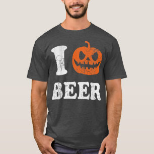 I Love Beer Halloween Pumpkin T-Shirt