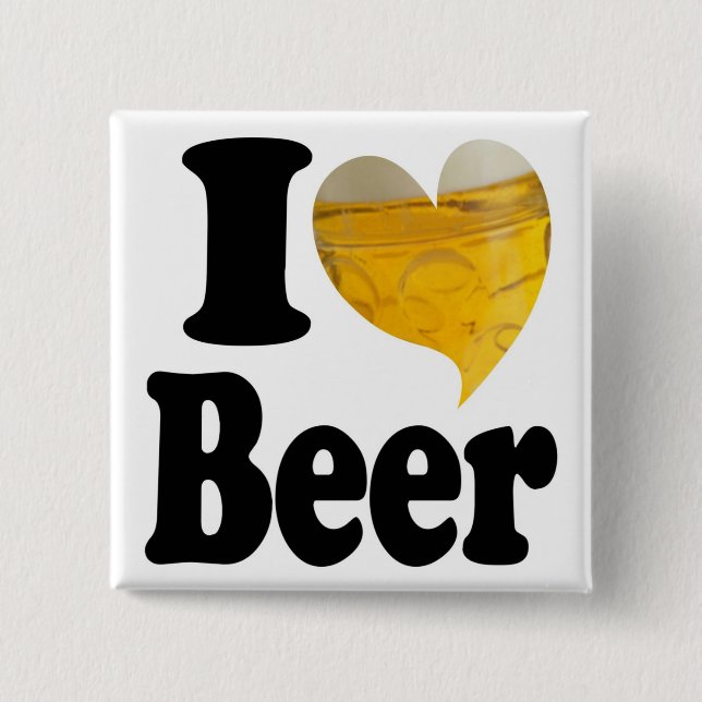I Love Beer Heart Button (Front)