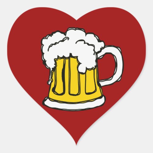 I love Beer Heart Sticker