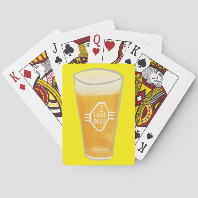 I LOVE BEER Illustrated Poker Cards (Back)