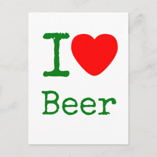 I Love Beer Postcard