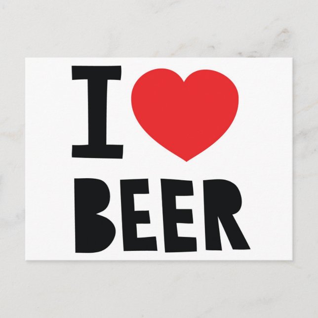 I love beer postcard (Front)