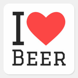 I love beer square sticker
