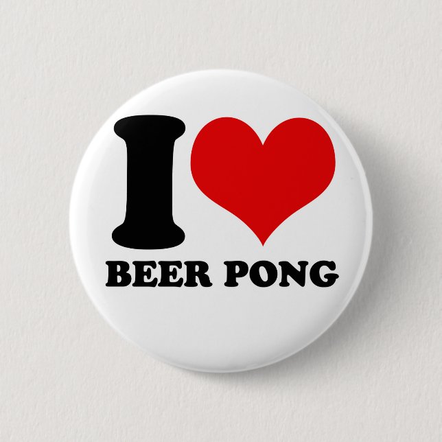 I Love beerpong Pinback Button (Front)