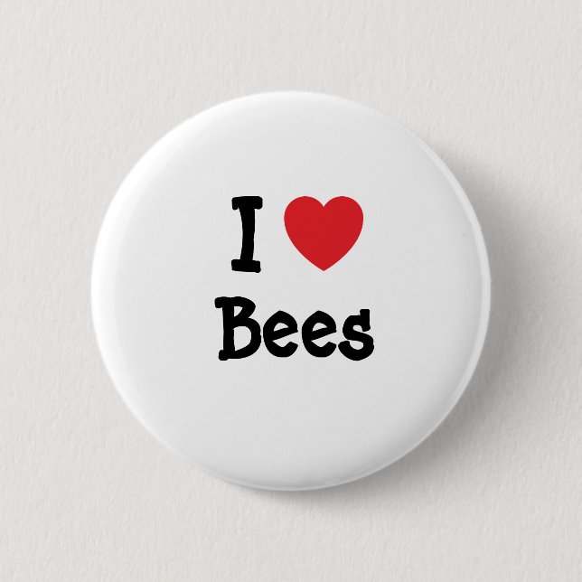 I love Bees heart custom Pinback Button (Front)