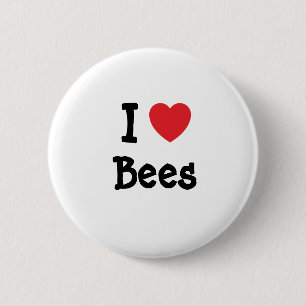 I love Bees heart custom Pinback Button