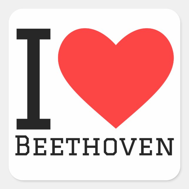 I love Beethoven  Square Sticker (Front)