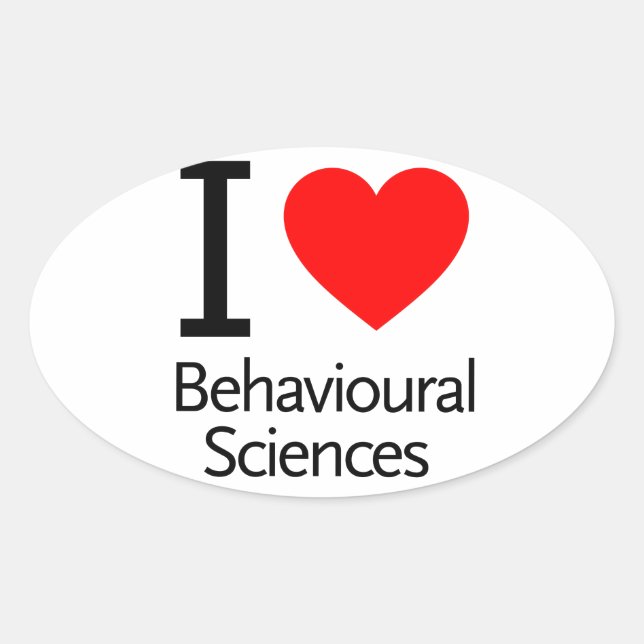 I Love Behavioral Science Oval Sticker (Front)