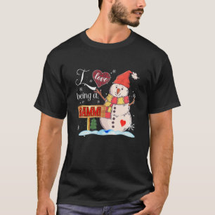 I Love Being A Gammi Snowman Funny Family Christma T-Shirt