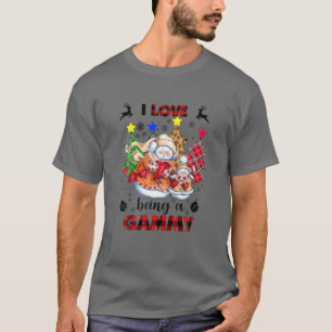 I Love Being A Gammy Snowman Christmas Pine Tree R T-Shirt