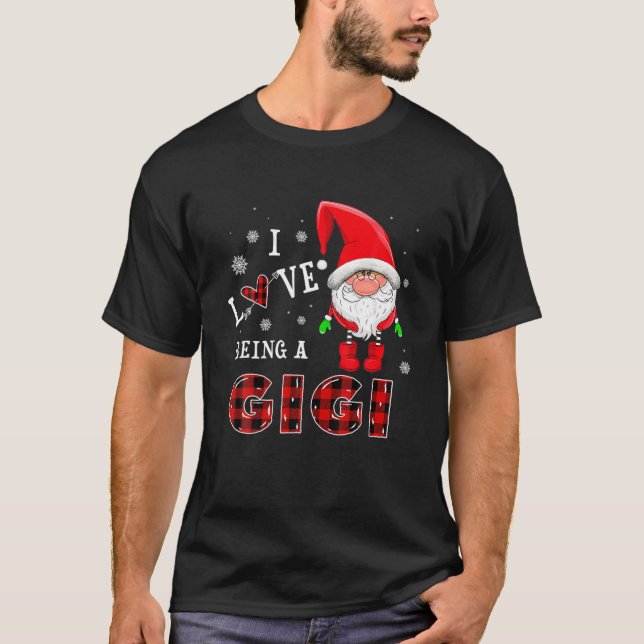 I Love Being A Gigi Gnomes Funny Family Pajamas Ch T-Shirt (Front)