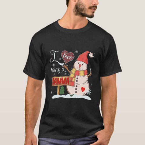 I Love Being A Gramma Snowman Funny Family Christm T_Shirt