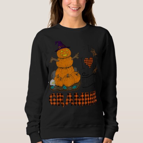 I Love Being A Grammie Pumpkin Snowman Halloween P Sweatshirt