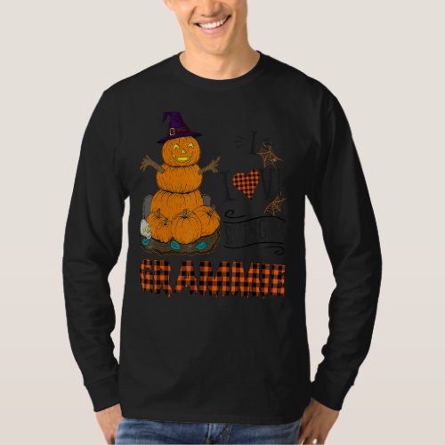 I Love Being A Grammie Pumpkin Snowman Halloween P T_Shirt
