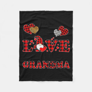 I Love Being A Grandma Gnome Matching Family Valen Fleece Blanket