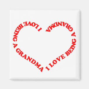 I Love Being a Grandma Red Heart Design for Nana Magnet