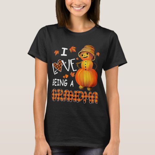 I Love Being A Grandma Sunflower And Bee Lover T_Shirt