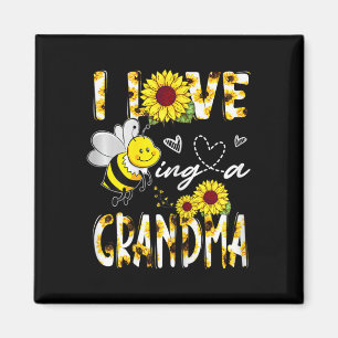 I Love Being A Grandma Sunflower Bee Lover Mother' Magnet
