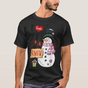 I Love Being A Mamaw Snowman Christmas Funny Xmas T-Shirt