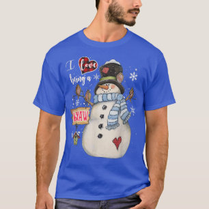 I Love Being A Memaw Snowman Grandma christmas  T-Shirt