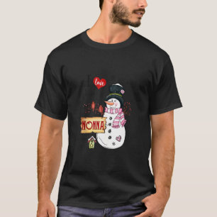 I Love Being A Nonna Snowman Christmas Funny Xmas T-Shirt