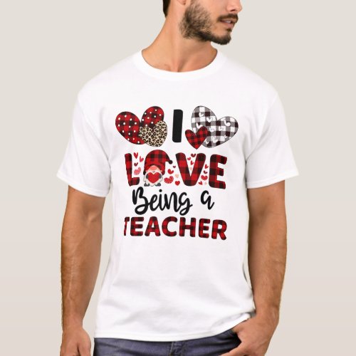 I Love Being A Teacher Flannel leopard T_Shirt