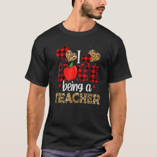 I Love Being A Teacher Leopard Valentines Day T-Shirt