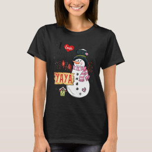 I Love Being A Yaya Snowman Christmas Xmas T-Shirt