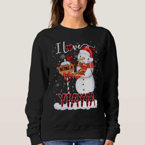 I Love Being A Yiayia Matching Christmas Funny Xma Sweatshirt