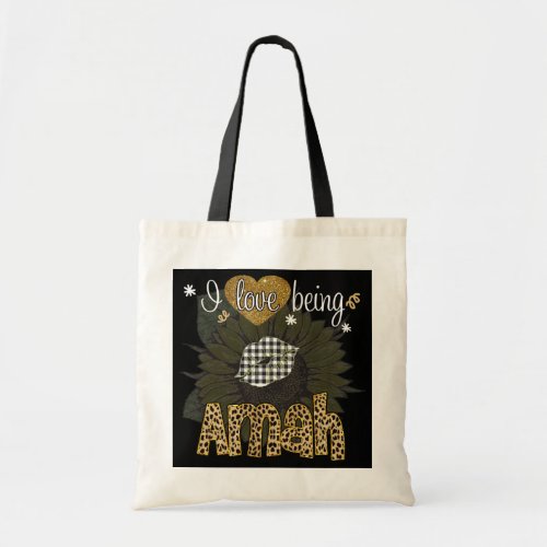 I Love Being Amah Sunflower Leopard Mothers Day  Tote Bag