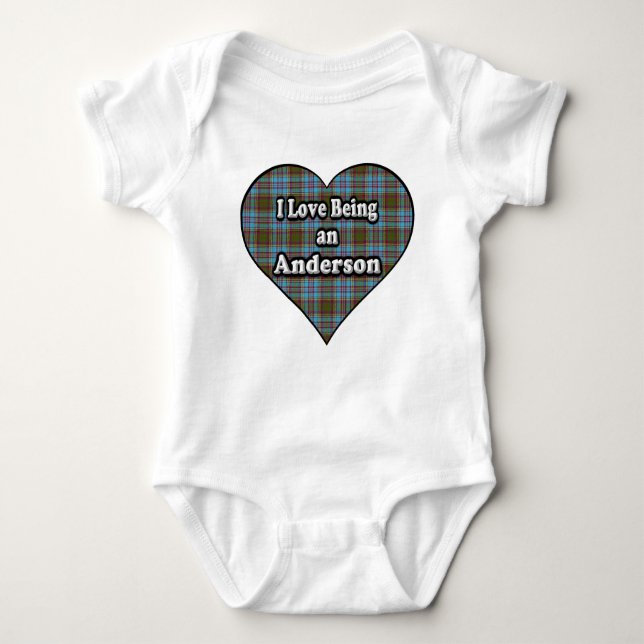 I Love Being an Anderson Clan Tartan Baby Bodysuit (Front)