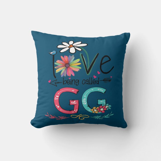 I Love Being Called GG Grandma Mimi Nana Gigi Throw Pillow (Front)