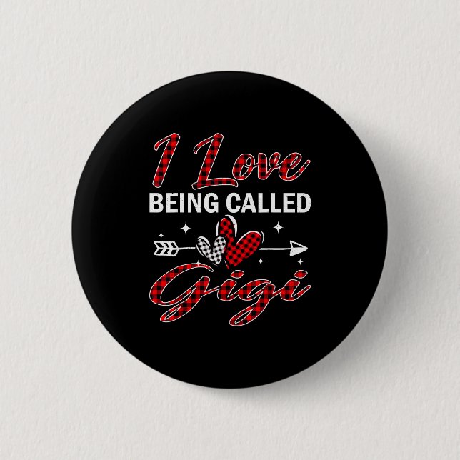 I Love Being Called Gigi Xmas Christmas Family  Button (Front)