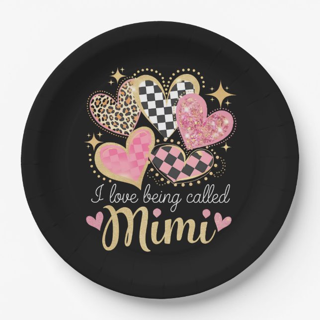 I Love Being Called Mimi Grandma Mom Mother’s Day Paper Plates (Front)