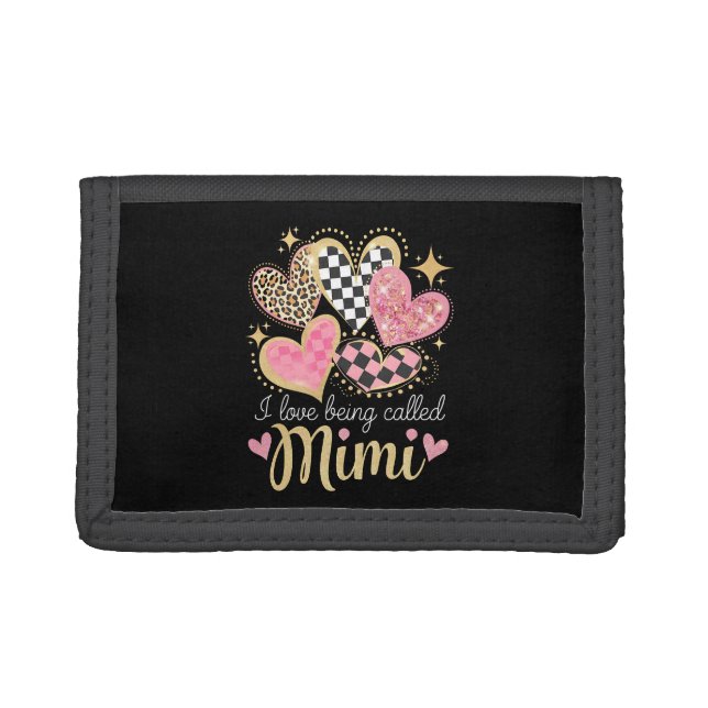 I Love Being Called Mimi Grandma Mom Mother’s Day Trifold Wallet (Front)
