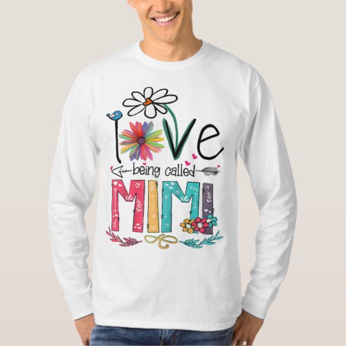 I Love Being Called Mimi Sunflower Mothers Day T_Shirt