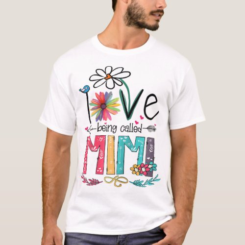 I Love Being Called Mimi Sunflower Mothers Day T_Shirt